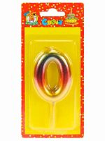 Свеча-цифра д/торта Миленд "0" Волшебный градиент С-4085