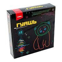 Гуашь 16цв. 15мл LORI "Киберкотики" Гб-004