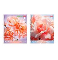 Тетрадь 96л. (клетка) ХАТ спираль "Цветение и грация" лам.софт-тач,асс.