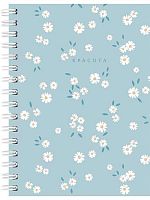 Записная книжка А6  80л. Проф-Пресс спираль "Цветочные мотивы-1" 80-9510 цв.мел.обл.,клетка