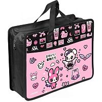 Папка пластик,с ручками А4 deVENTE "Lovely Little Friends" 8057628 с расш.10см,400мкм,карм.,на молн.